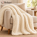 Beiaye™ CloudSoft Chunky Knit Throw Blanket — branded product overview