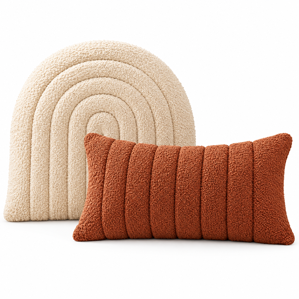 Beiaye™ Sculpted Bouclé Accent Pillow Set — lifestyle view