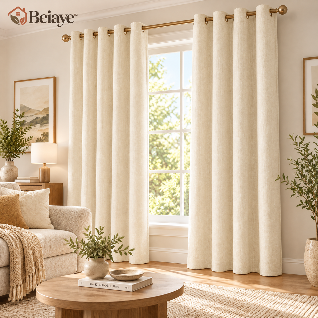 Beiaye™ Serenity Textured Blackout Curtain Pair — details and features