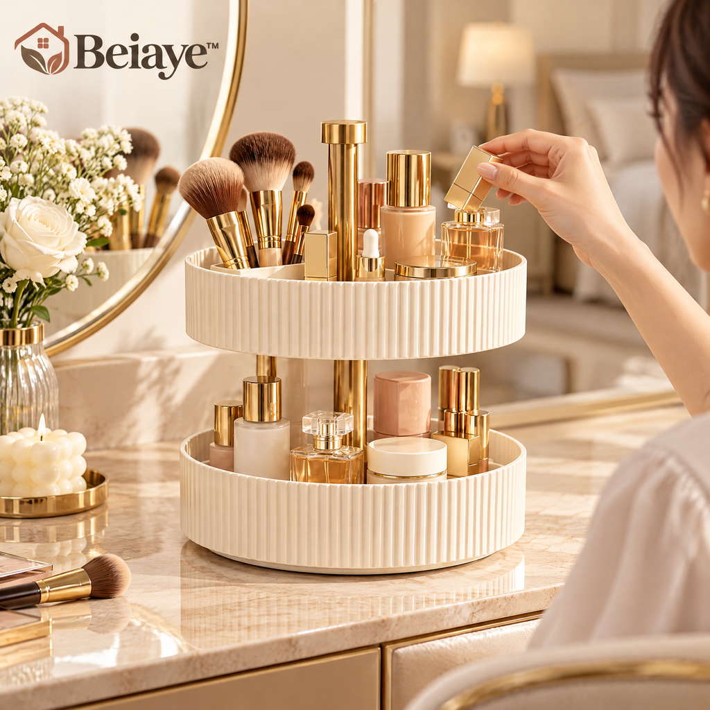 Beiaye™ Lumière Rotating Vanity Organizer — styled room view