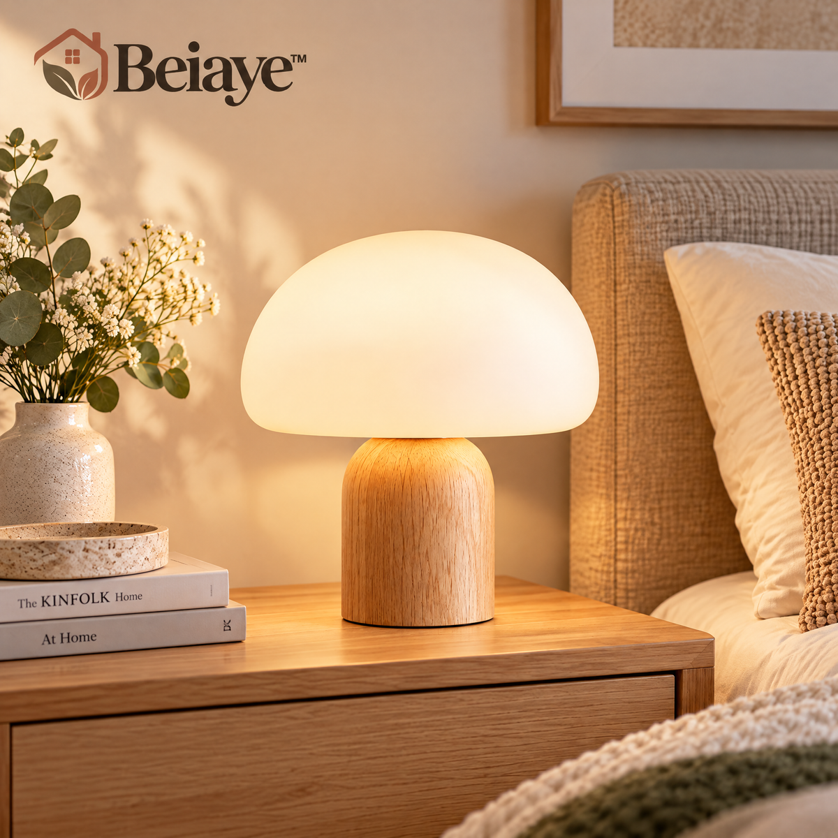 Beiaye™ MoonGlow Mushroom Bedside Lamp — details and features