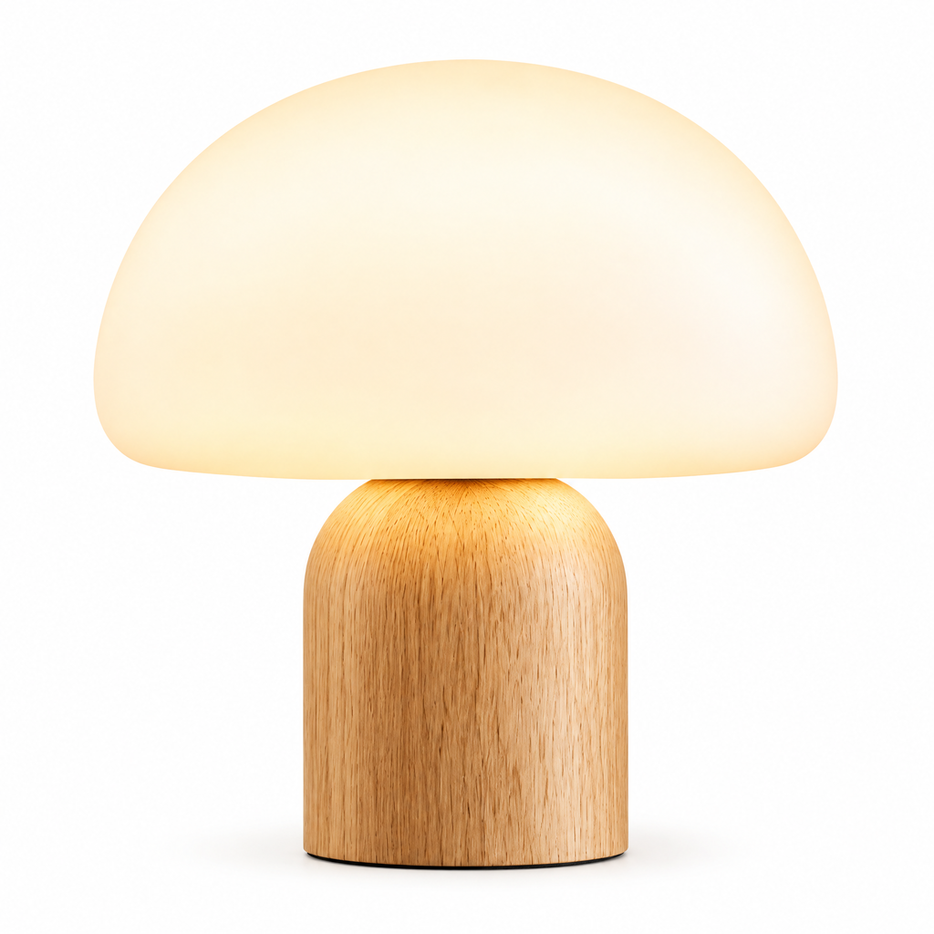 Beiaye™ MoonGlow Mushroom Bedside Lamp — styled room view