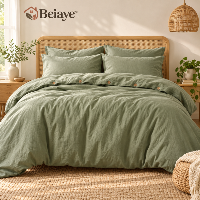 Beiaye™ Meadow Washed-Cotton Duvet Cover Set