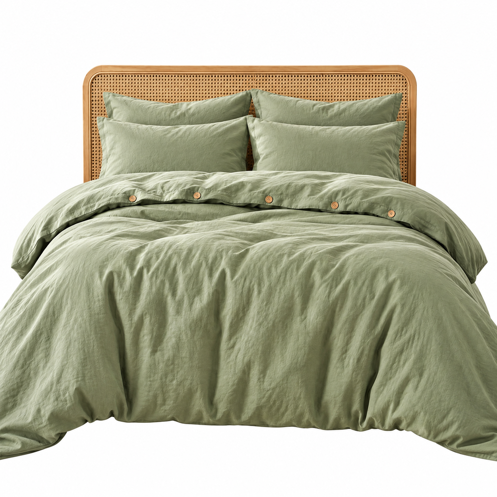 Beiaye™ Meadow Washed-Cotton Duvet Cover Set — lifestyle view