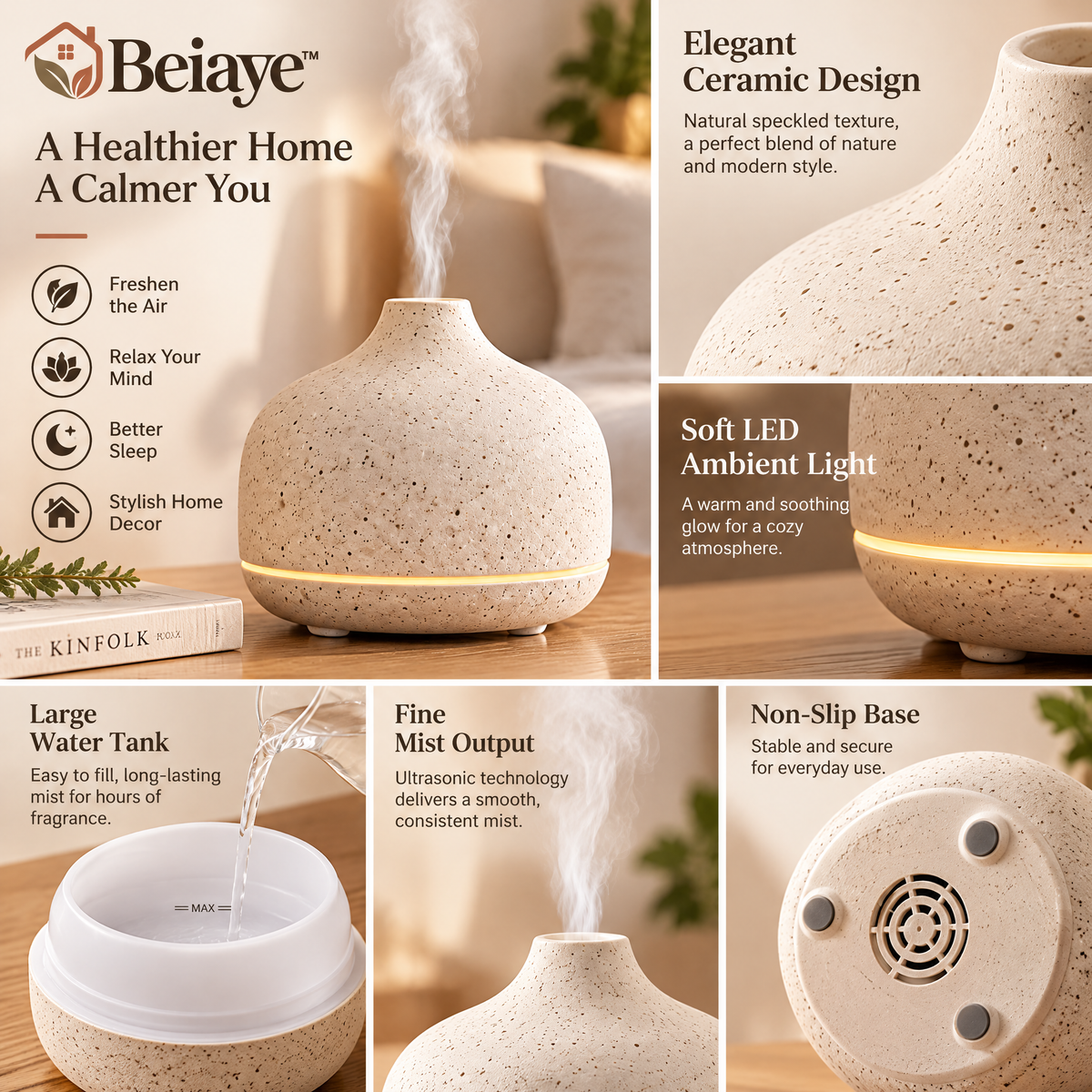 Beiaye™ StoneMist Ceramic Aroma Diffuser — lifestyle view
